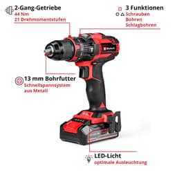 Einhell Akku-Schlagbohrschrauber TE-CD 18/44 Li-i | Schwarz