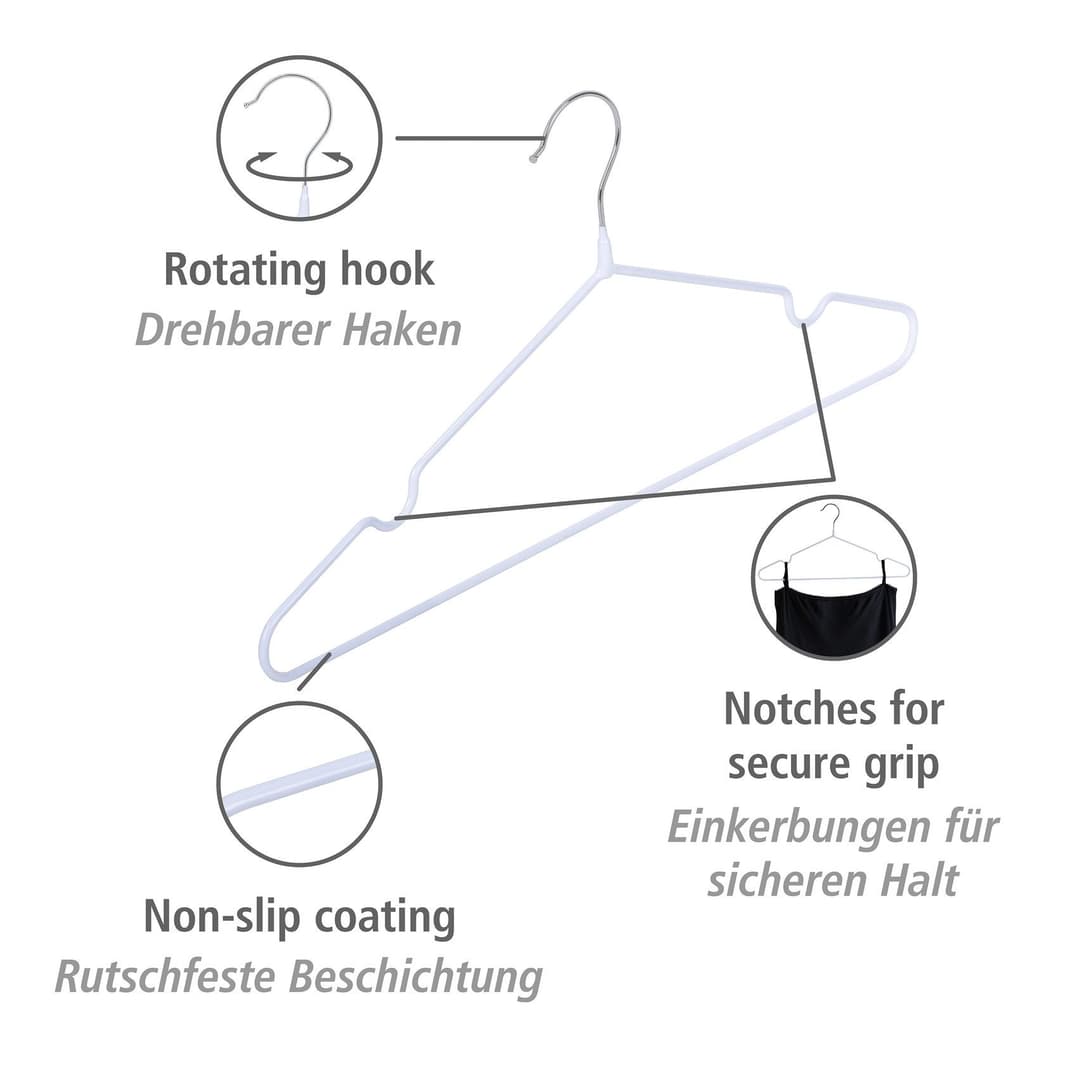 WENKO Kleiderbügel Sascha | Weiß