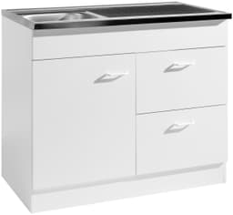 KOCHSTATION Spülenschrank KS-Elster Breite 100 cm | Weiß
