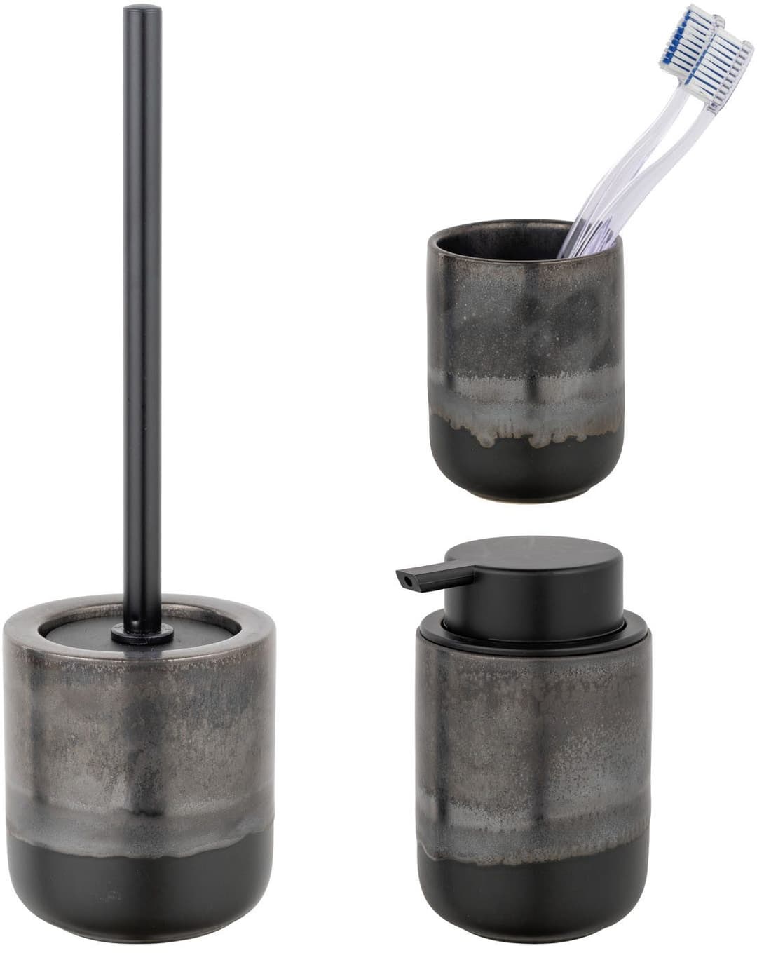 SCHÖNER WOHNEN-Kollektion Badaccessoire-Set »Riolo« | Grau