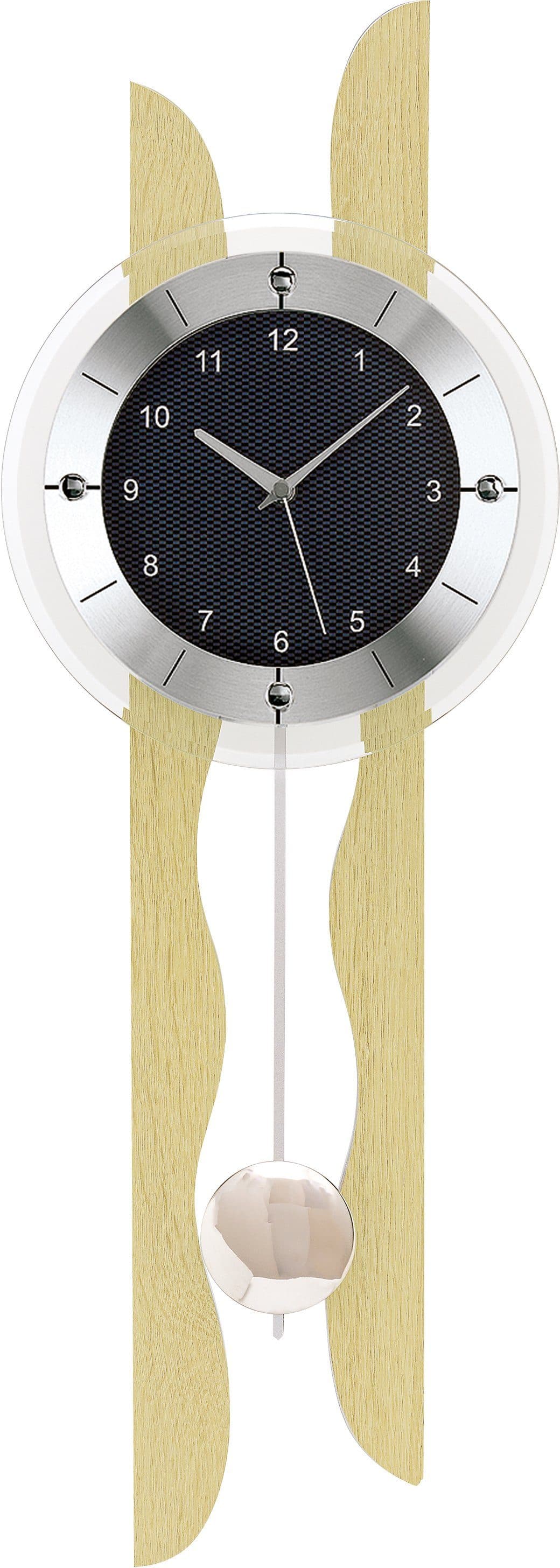 AMS Funk-Pendelwanduhr F5238 | Holztöne