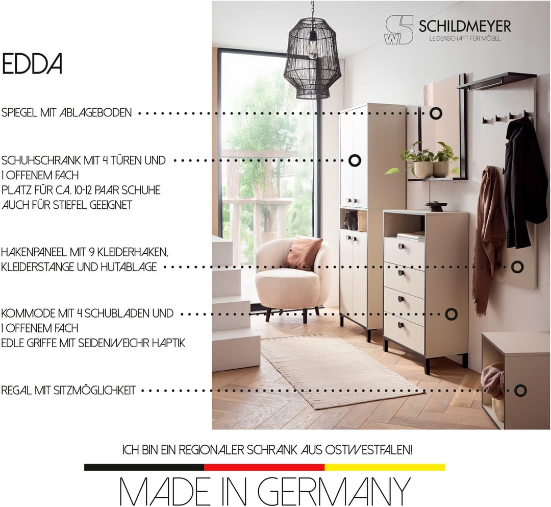Schildmeyer Garderobenpaneel Edda | Weiß