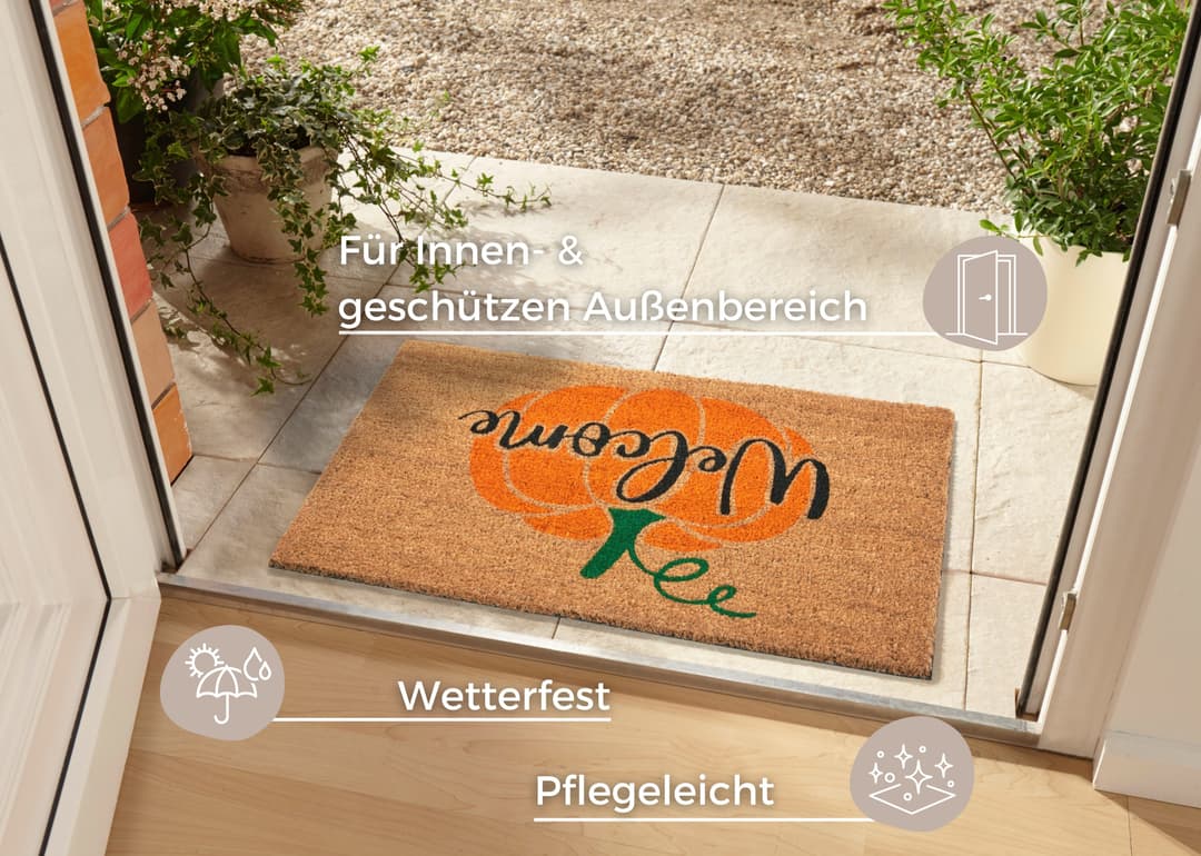 HANSE Home Mix Mats Kokos Welcome Pumpkin Fußmatte | Braun