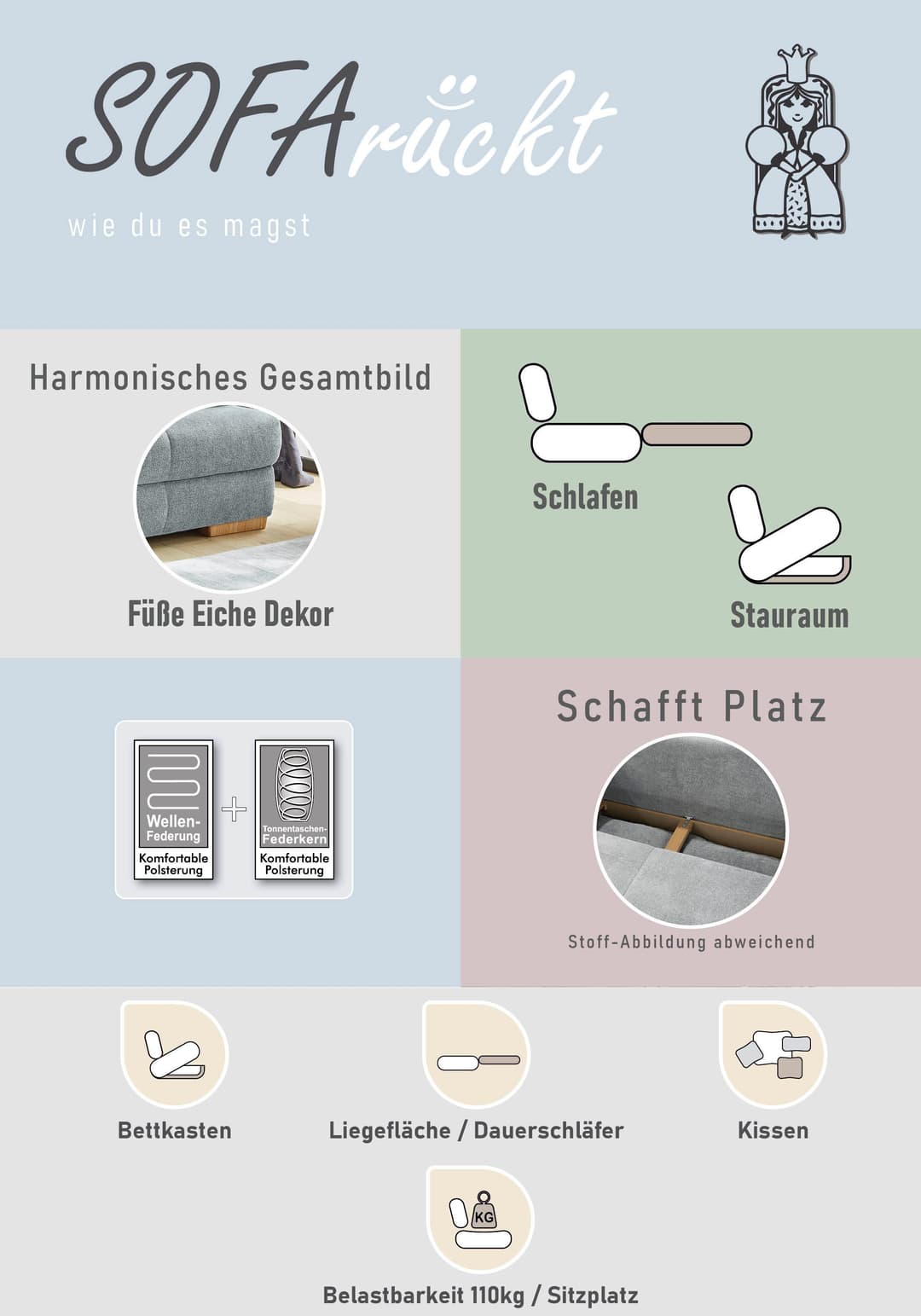 Jockenhöfer Gruppe Schlafsofa Calli | Grau