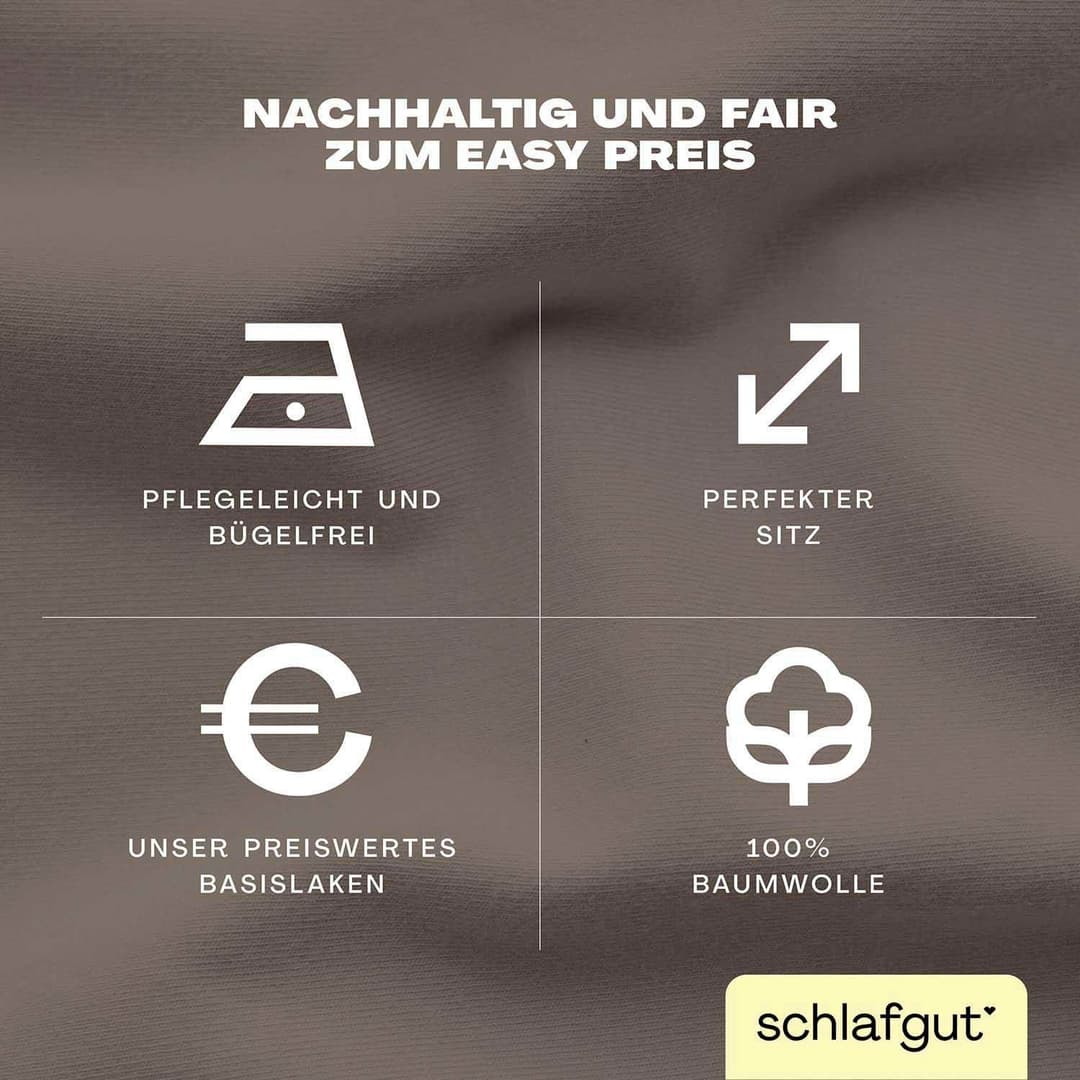 Schlafgut EASY JERSEY Spannbettlaken | Beige