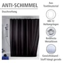 WENKO Duschvorhang Uni Black | Schwarz 4