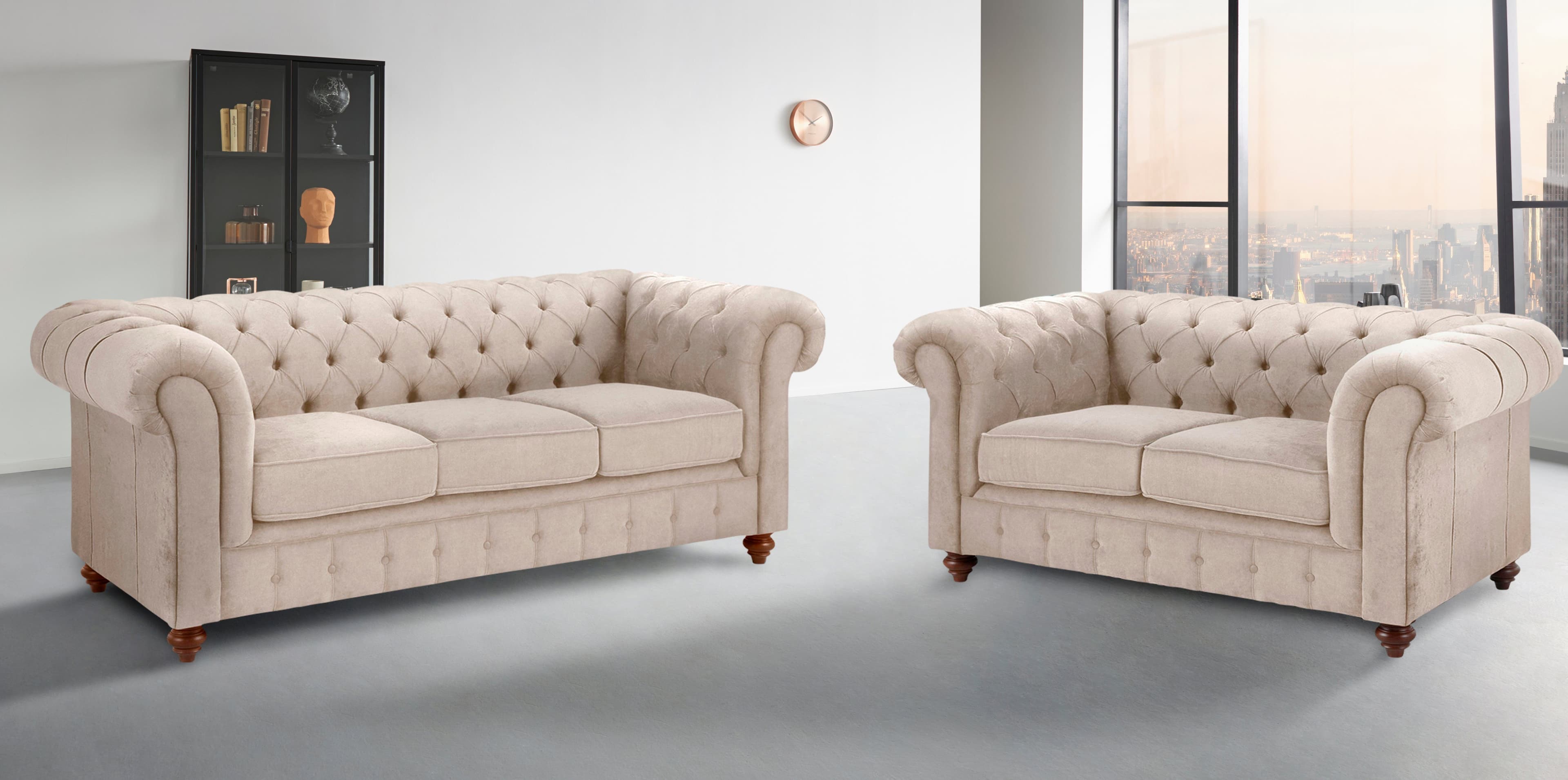 Home affaire Sitzgruppe Chesterfield | Beige