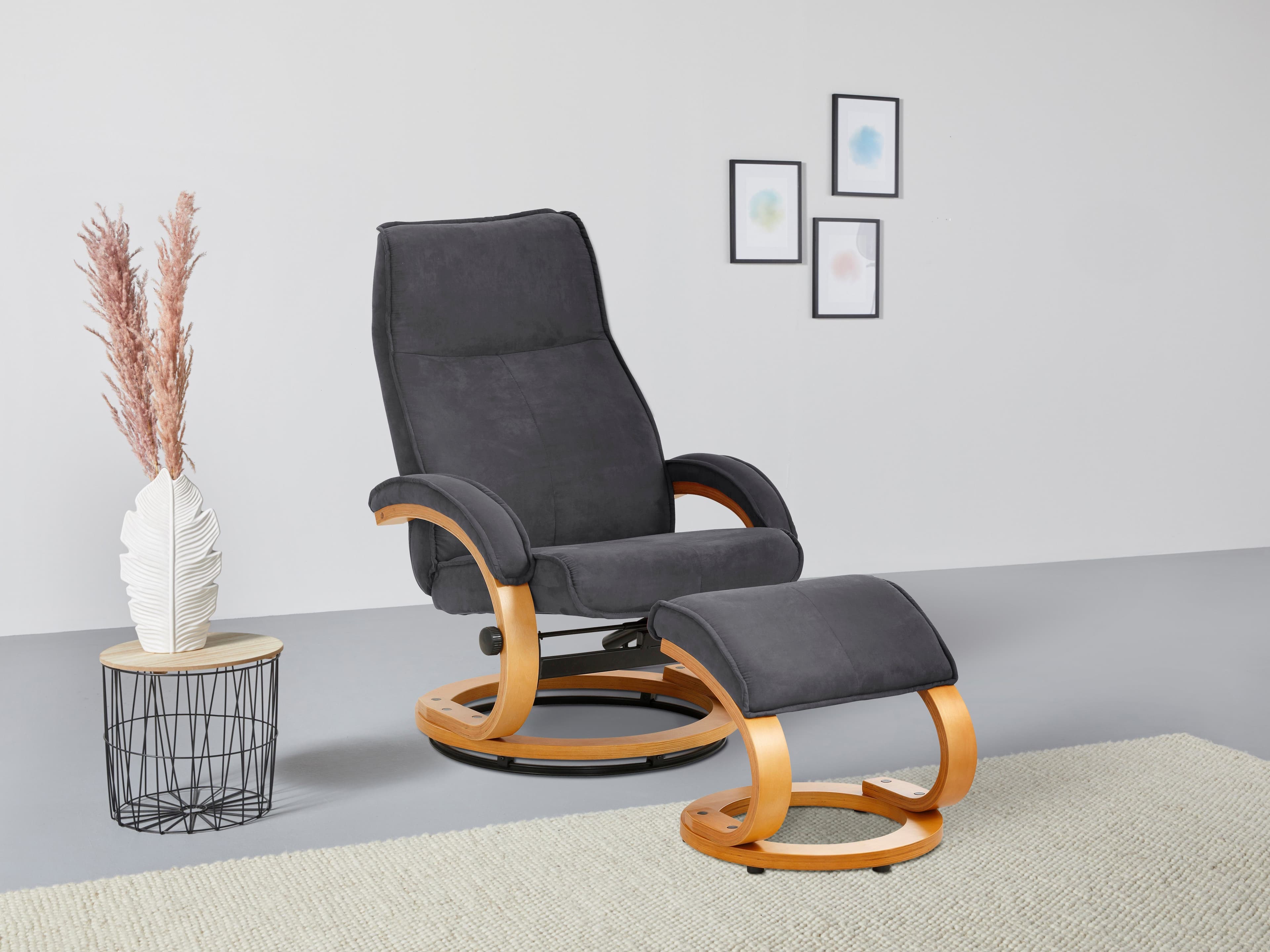 Home affaire Relaxsessel mit Hocker PARIS | Grau
