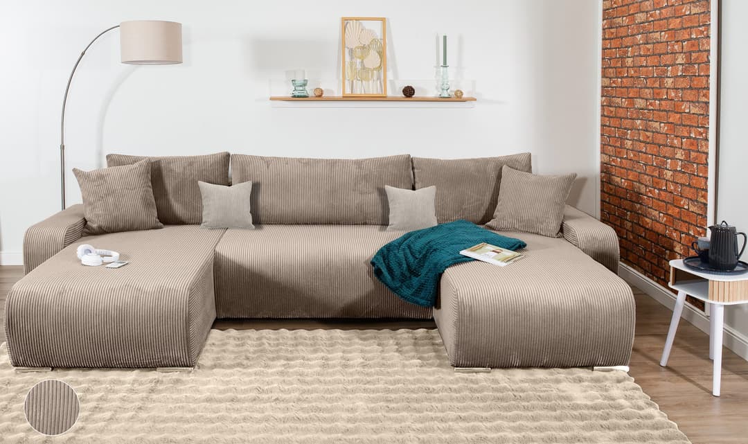 COLLECTION AB Wohnlandschaft Paola U-Form | Beige