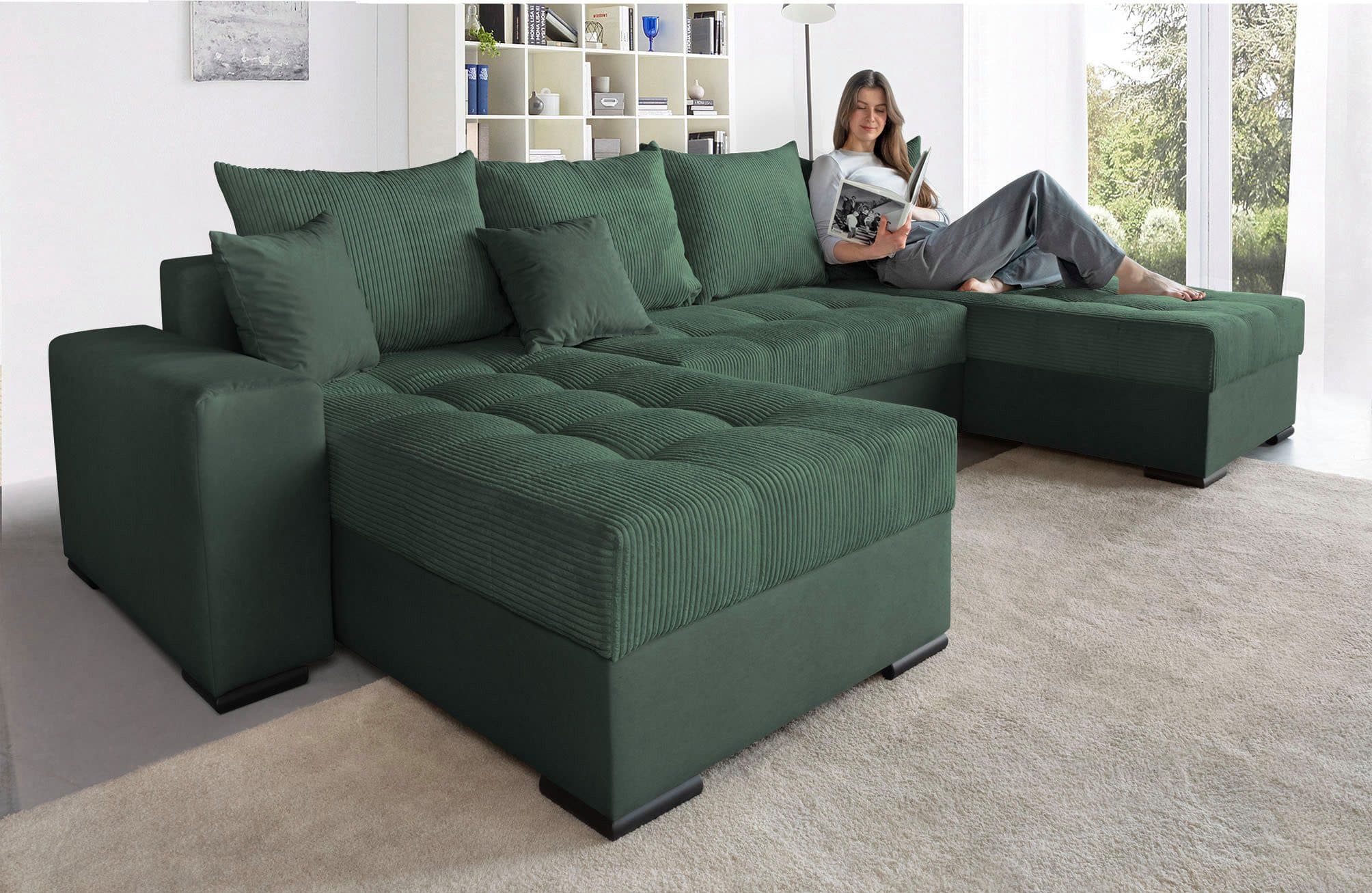 COLLECTION AB Wohnlandschaft Josy XL U-Form | Grün