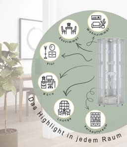 fif möbel Eckvitrine TRIO | Weiß