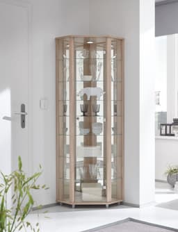fif möbel Eckvitrine TRIO | Holztöne