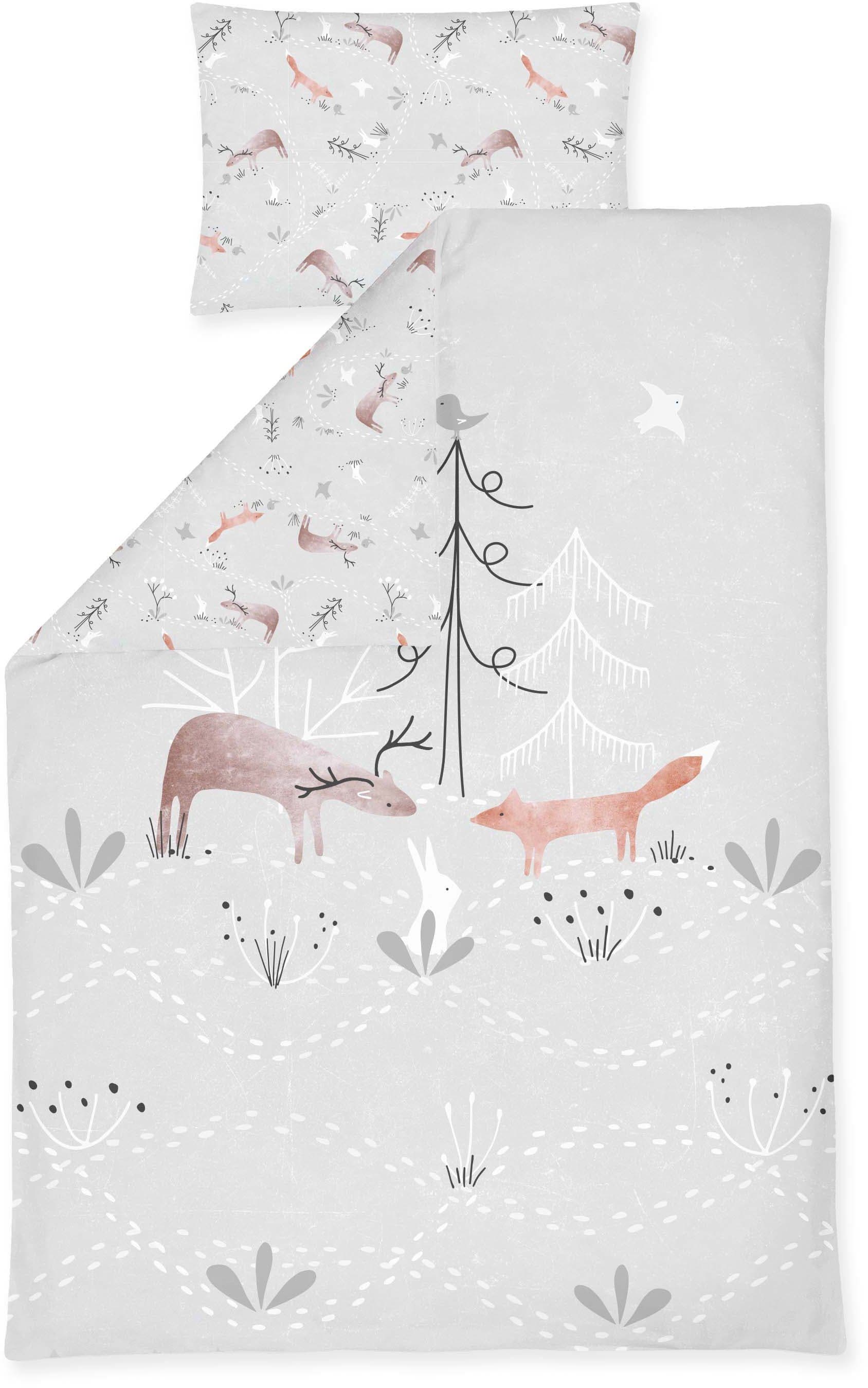 Julius Zöllner Kinderbettwäsche Woodlife | Grau