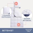 Excellent Daunenbettdecke + 3-Kammer-Kopfkissen Venedig | Weiß 2