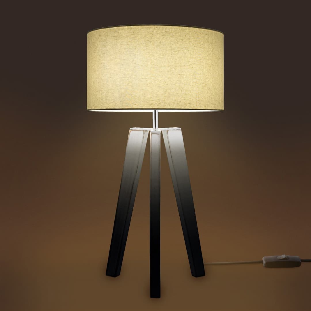 Paco Home Tischleuchte Canvas | Weiß