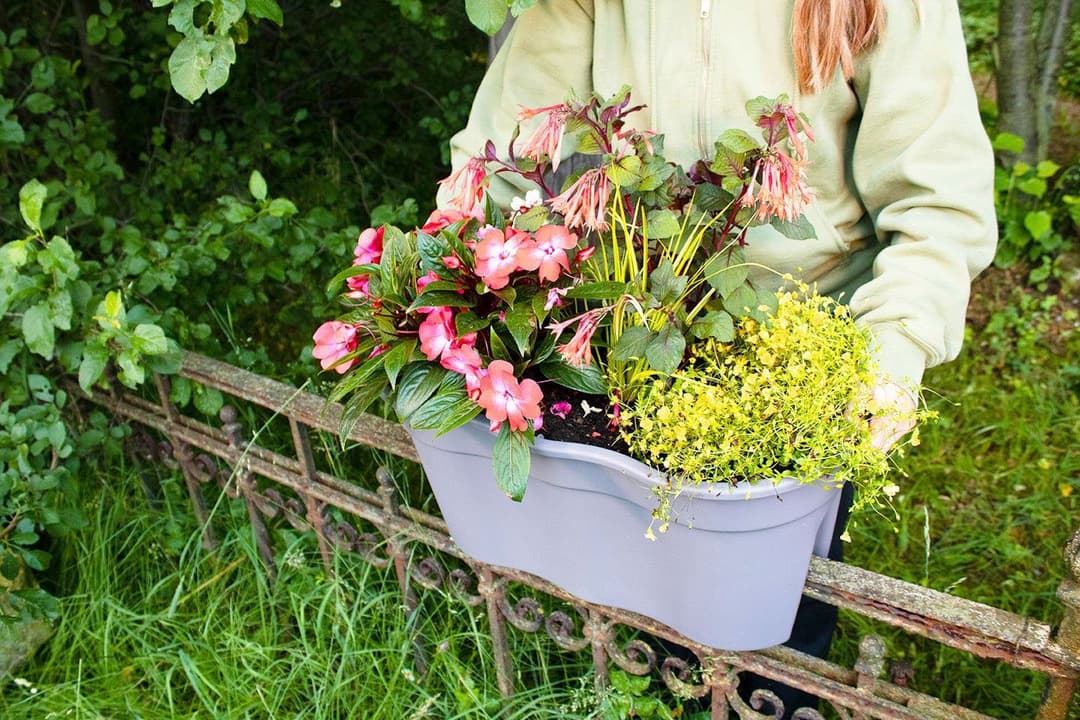 KHW Flowerclip XXL Balkonkasten | Grau