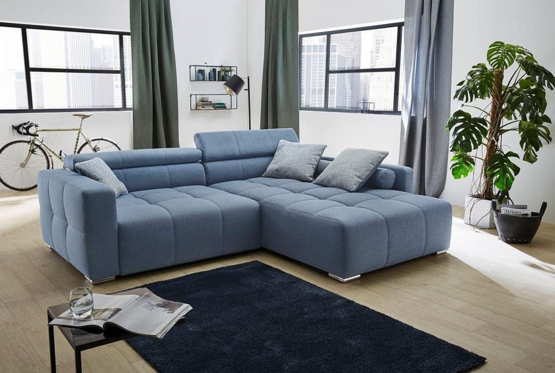 Jockenhöfer Gruppe Ecksofa Salerno | Blau