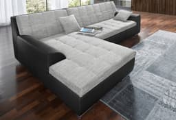 DOMO collection Ecksofa Treviso | Schwarz