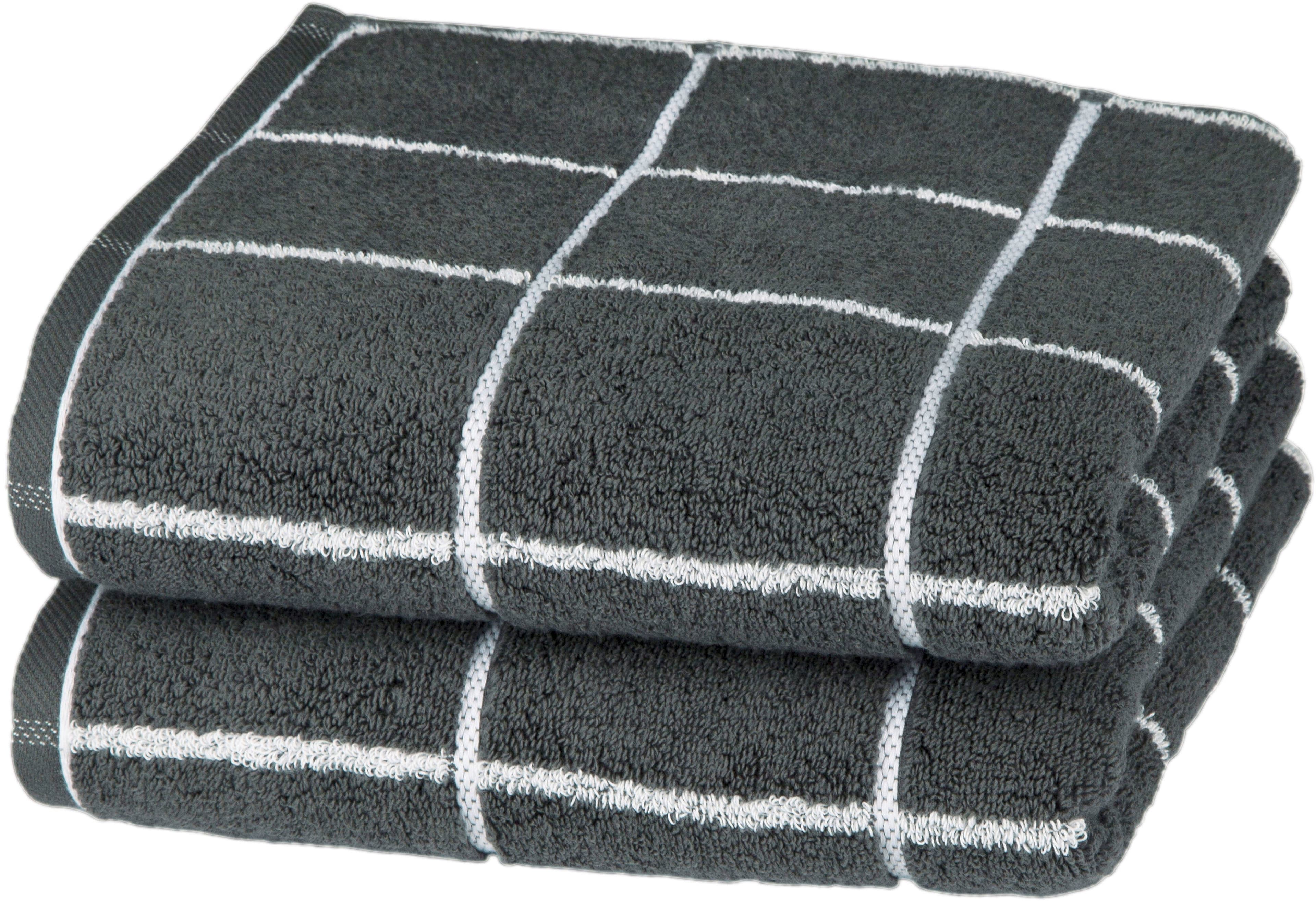 ROSS Handtücher Cashmere Überkaro | Grau
