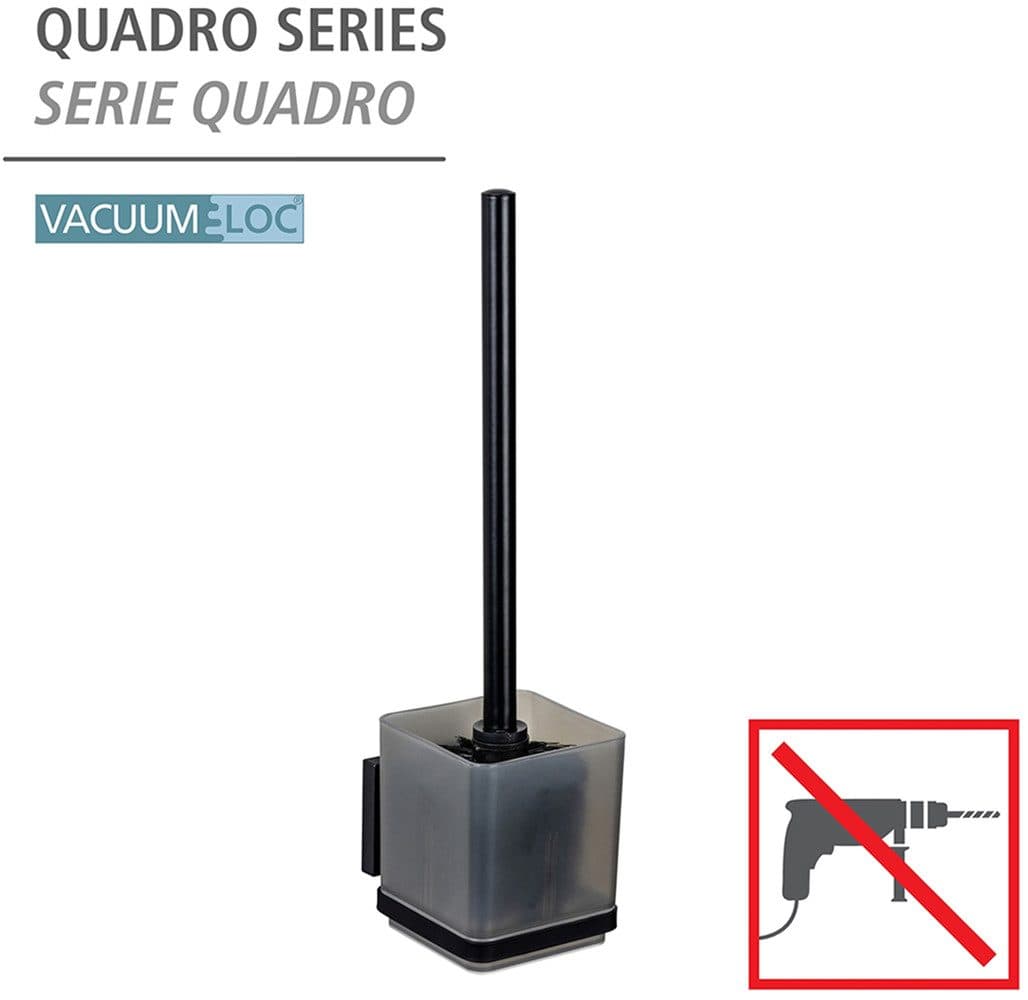 Wenko WC-Garnitur Vacuum-Loc Modell Quadro | Schwarz