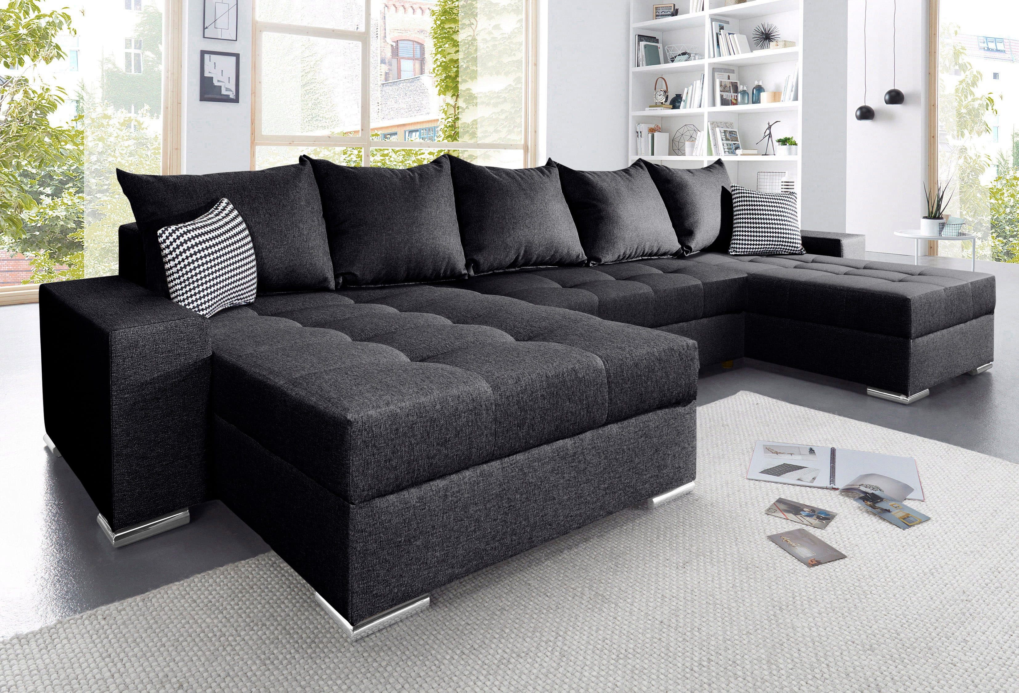 COLLECTION AB Wohnlandschaft Josy XXL U-Form | Schwarz