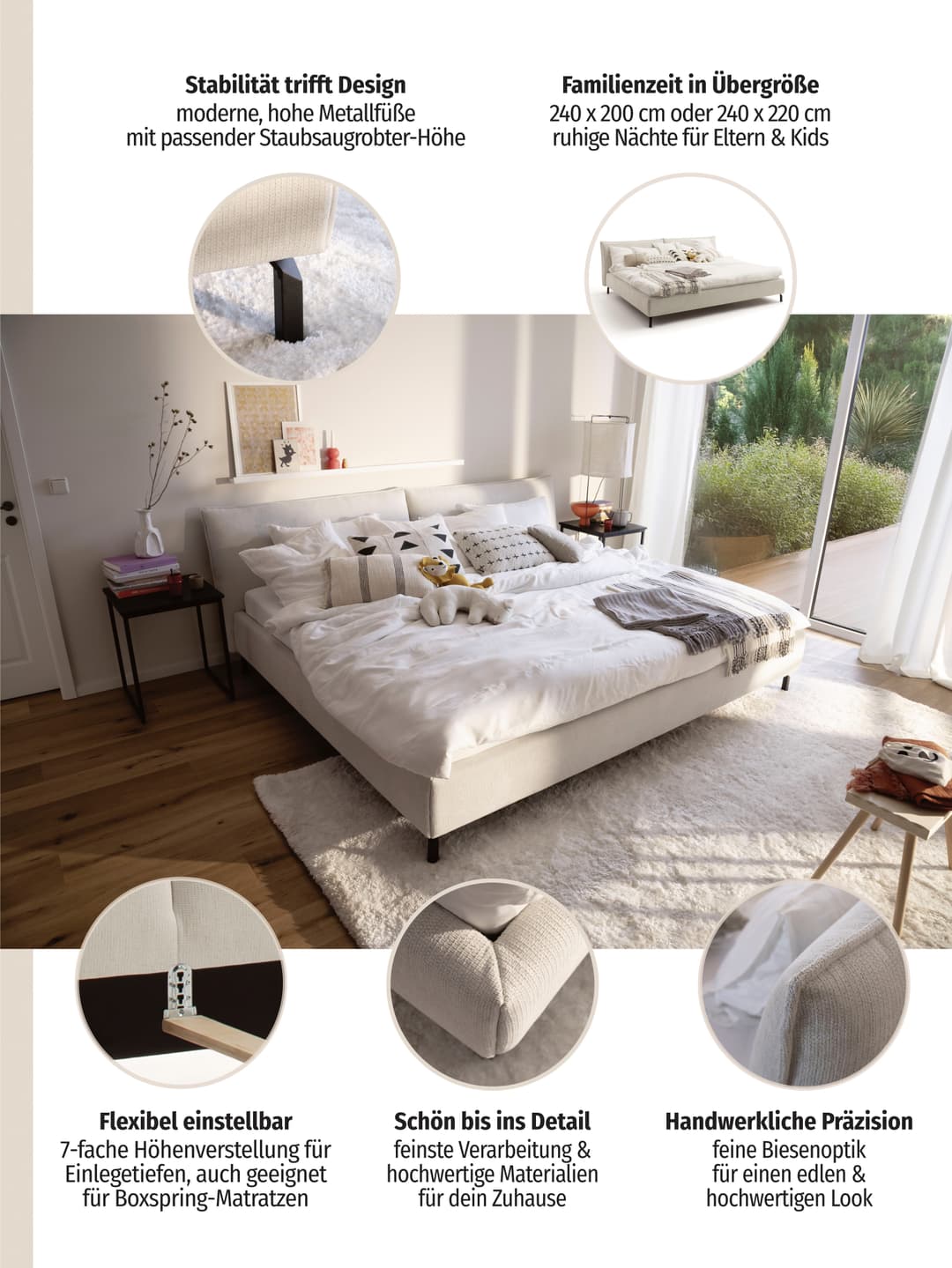 Home affaire Polsterbett Fionara | Grau