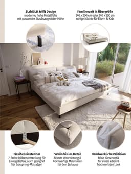 Home affaire Polsterbett Fionara | Grau