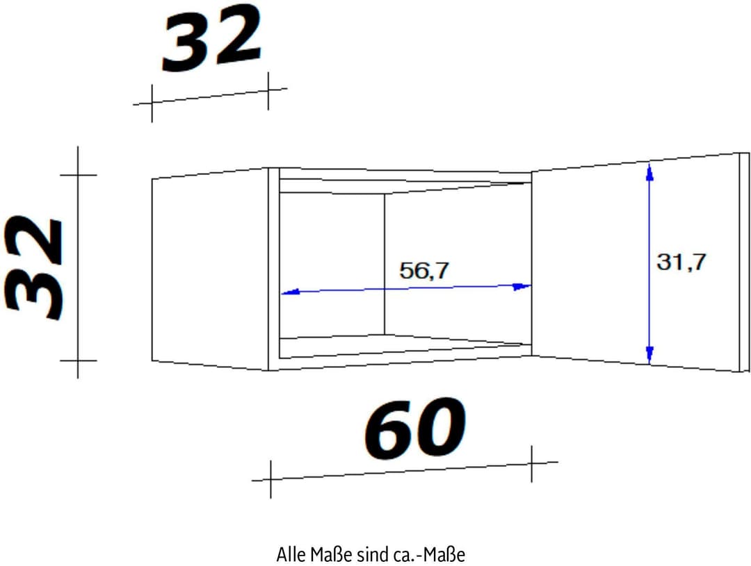 Flex-Well Kurzhängeschrank Samoa | Holztöne