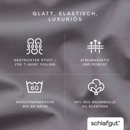 Schlafgut Spannbettlaken PREMIUM Mako-Zwirn-Jersey | Grau