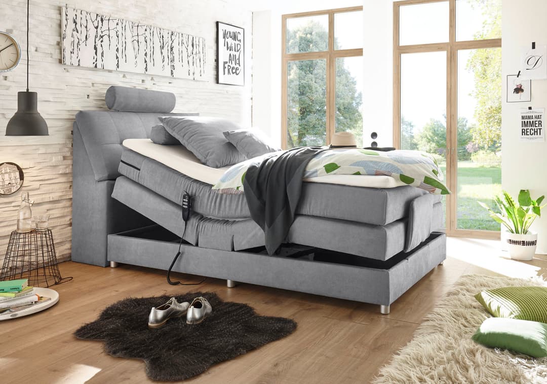 ED EXCITING DESIGN Boxspringbett Palermo | Grau