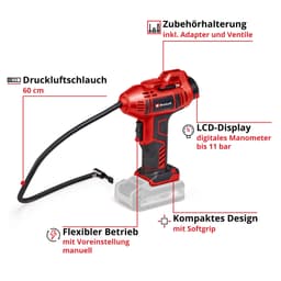 Einhell Akku-Schlagschrauber TP-CW 18/350-C + CE-CC 18 Kit | Rot