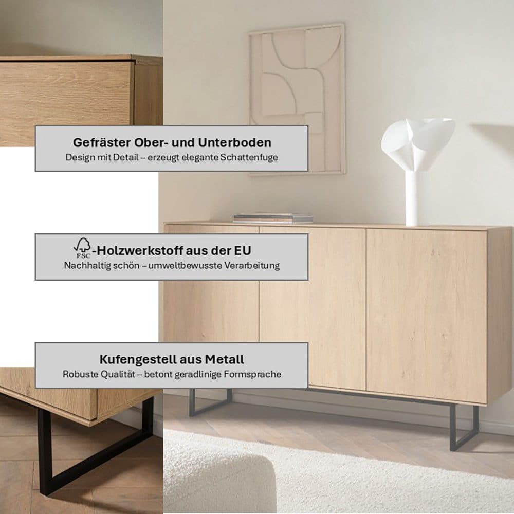 Home affaire Sideboard Lund | Schwarz