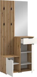 HBZ Kompaktgarderobe Simple mit Spiegel | Holztöne 5