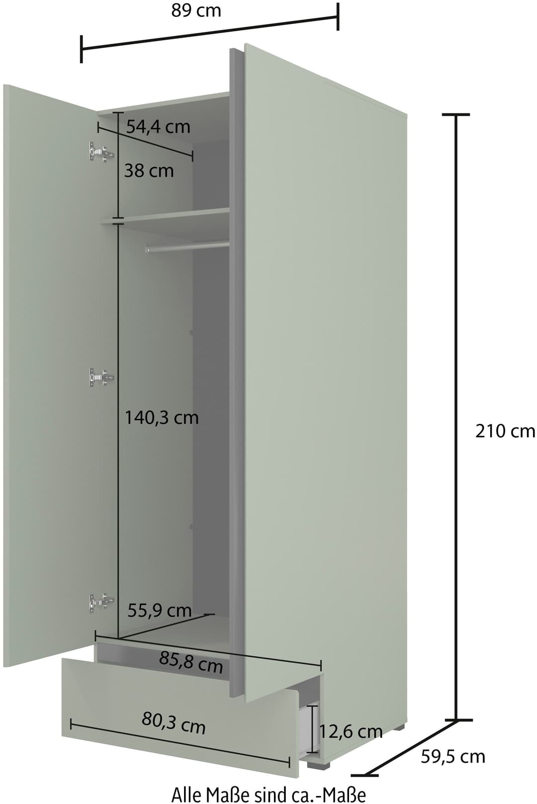OTTO home Kleiderschrank Cross | Grün