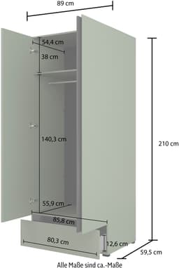OTTO home Kleiderschrank Cross | Grün