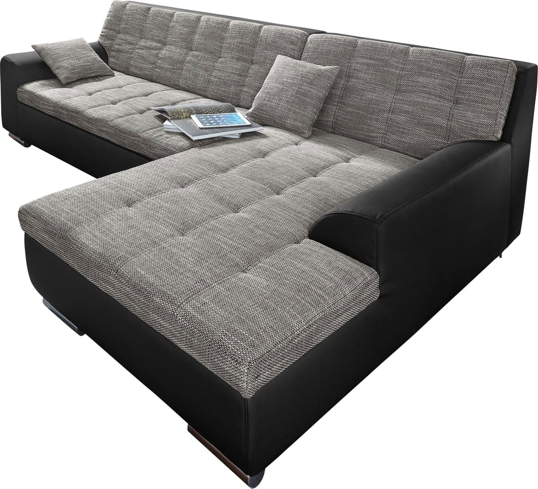DOMO collection Ecksofa Treviso | Schwarz