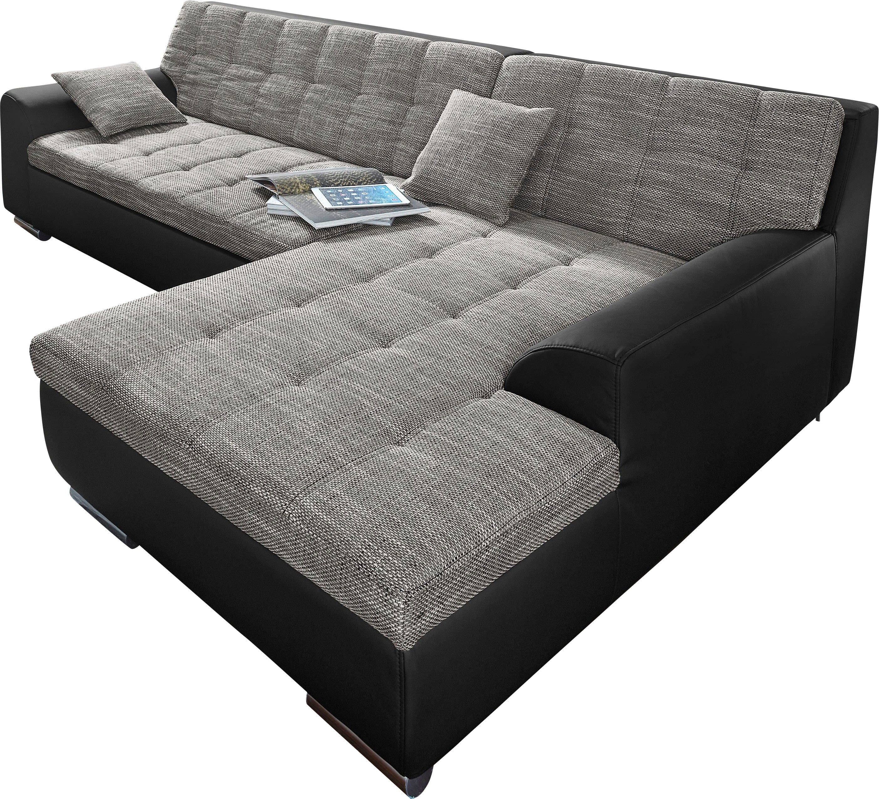 DOMO collection Ecksofa Treviso | Schwarz