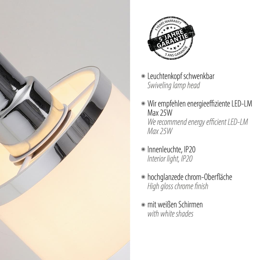 JUST LIGHT Wandleuchte ACCOR | Silber
