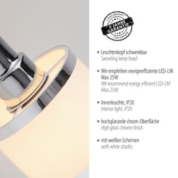 JUST LIGHT Wandleuchte ACCOR | Silber