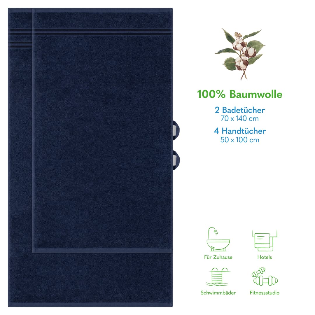HAMMETEX Handtuch Set | Blau