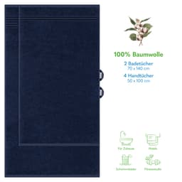 HAMMETEX Handtuch Set | Blau