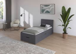rauch Bett Einzelbett Doppelbett Stauraum FLEXX | Grau