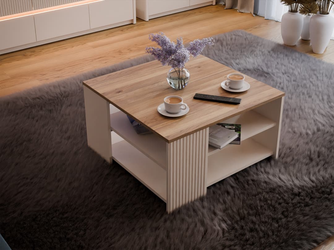 FORTE Oak Squere Couchtisch | Holztöne