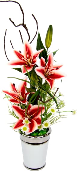 Kunstpflanze Lilien | Rot