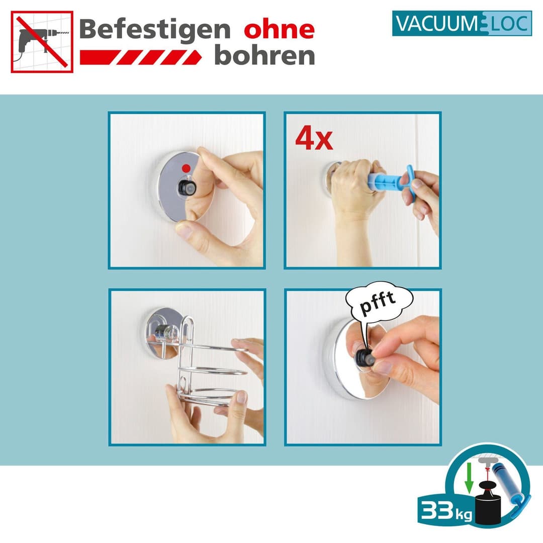 WENKO Klebehaken Vacuum-Loc | Silber