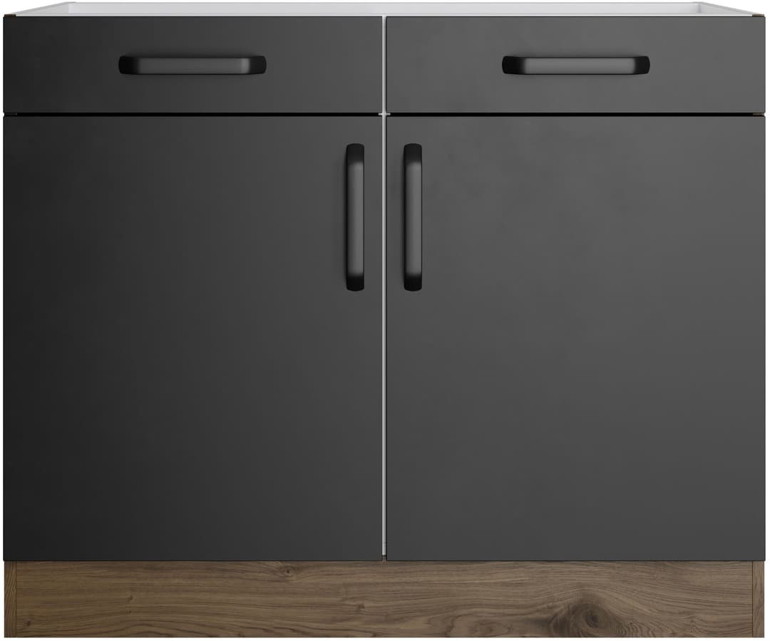 wiho Küchen Unterschrank Elba Breite 100 cm | Braun
