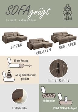 Jockenhöfer Gruppe Ecksofa Slider L-Form | Grün