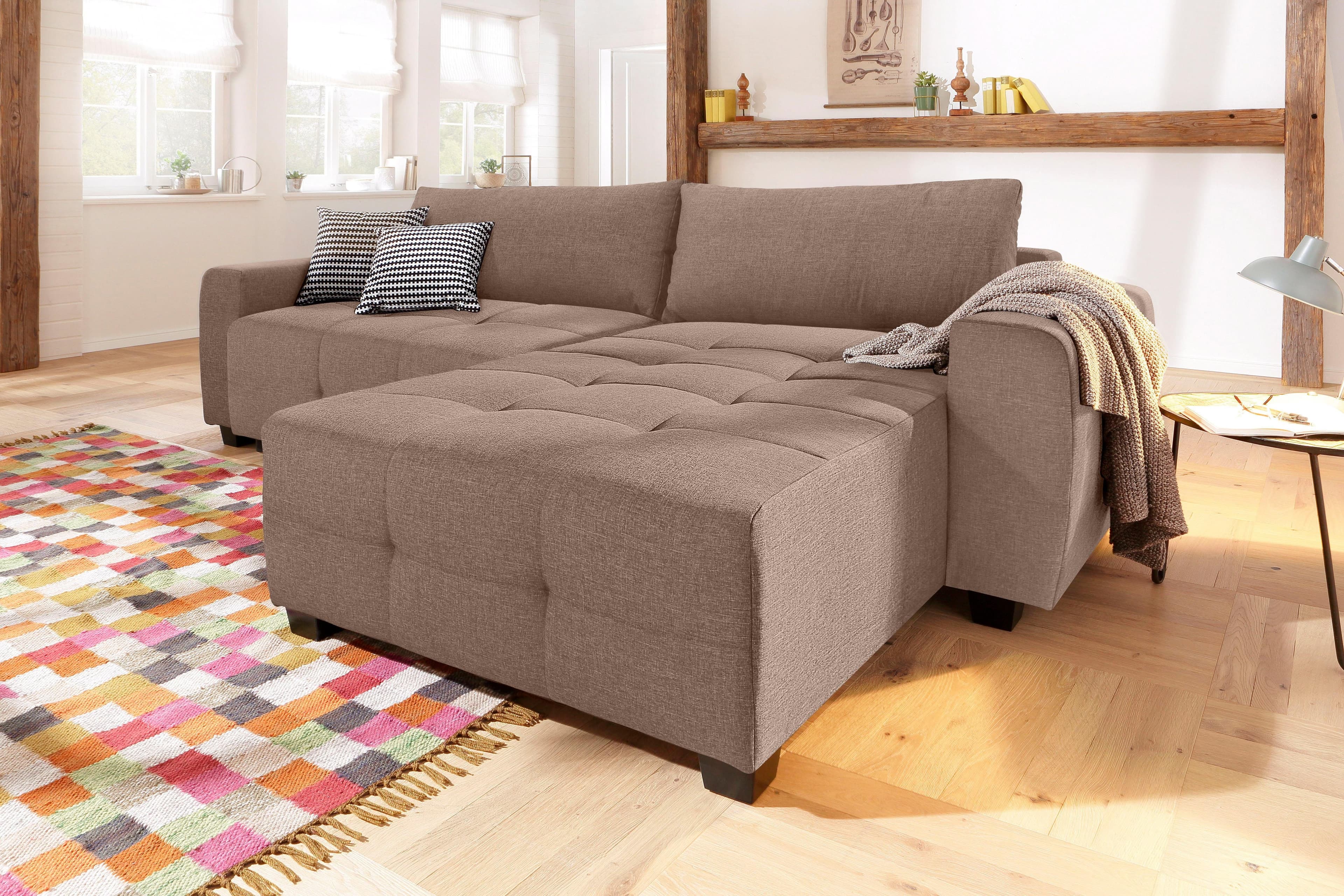 Home affaire Ecksofa Bella L-Form | Braun