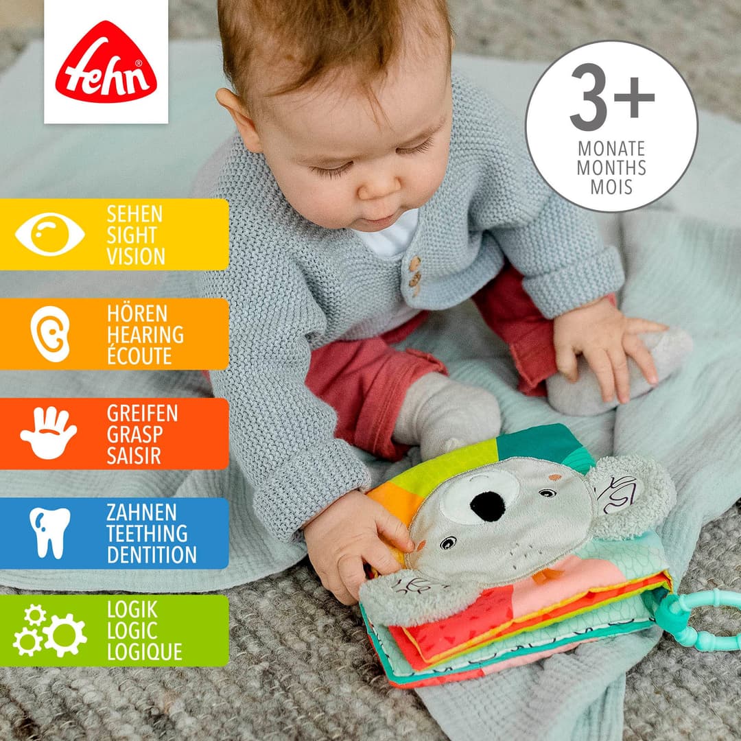 Fehn Greifspielzeug DoBabyDoo, Stoffbuch Koala | Mehrfarbig