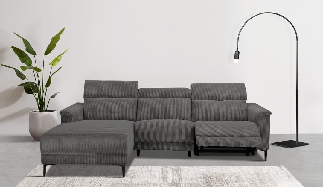 OTTO home Ecksofa LUND Cord | Grau